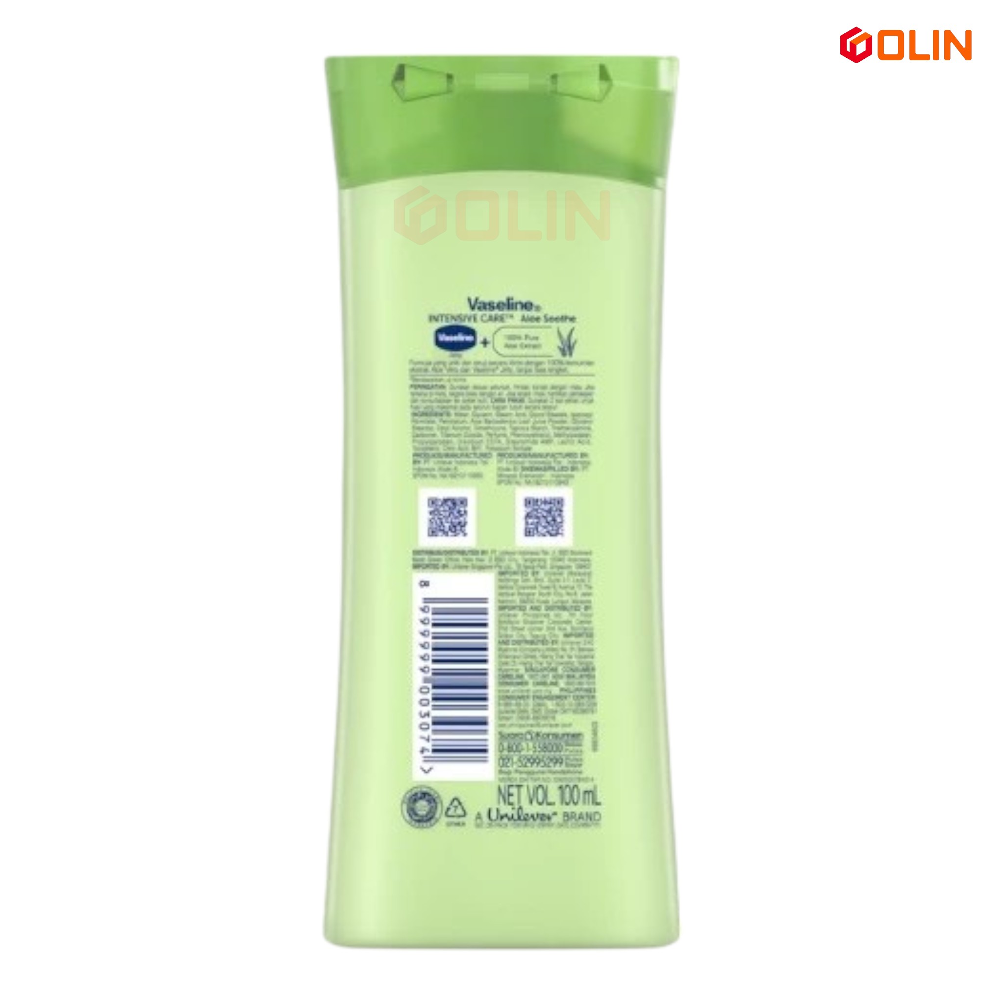 VASELINE Lotion, Aloe Soothe (Made in THAILAND), 100ml - Image 2