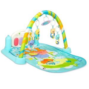 Baby's Piano Gym Mat, 5 in 1|| Baby Gym Mat with 5 Pcs Rattle and Animal Sound Effect & Music Mode || Multi-Function High Grade Plastic Piano for Babies