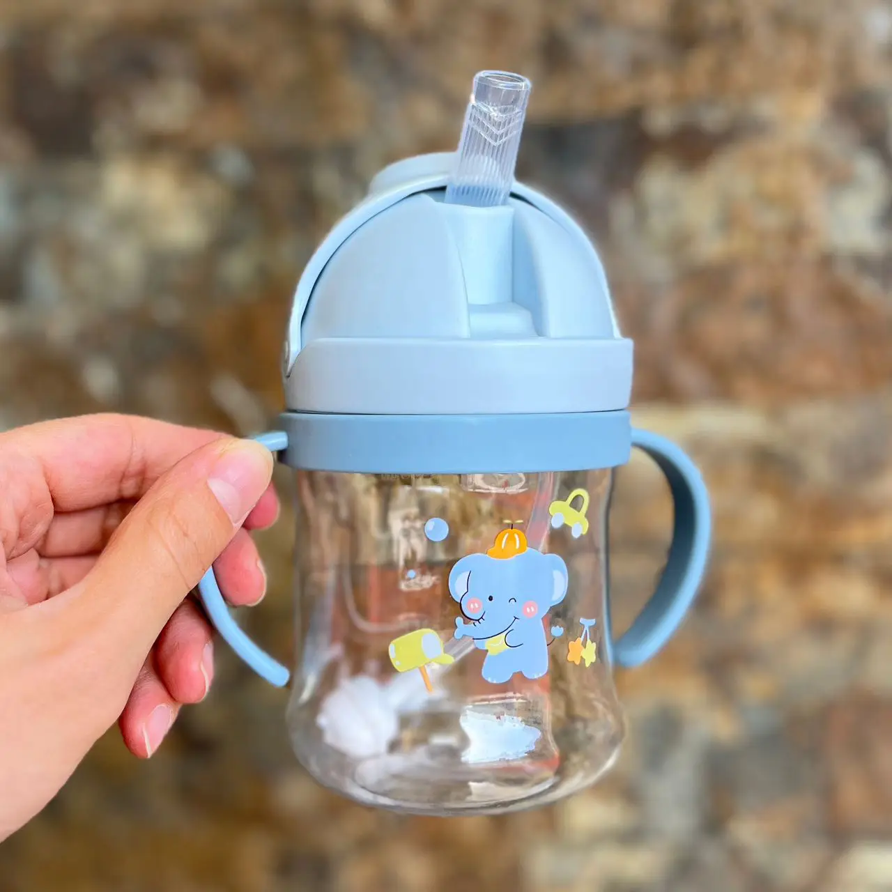 Animal Cartoon Pattern Child Drinking Bottle Straw Cup With Suction, 250ML - Image 3
