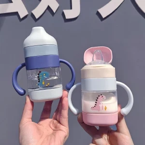 Dragon Pattern Child Drinking Bottle Straw Cup With Suction, 250ML