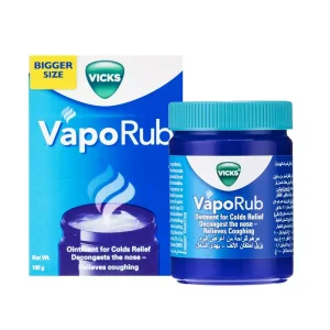 Vicks VapoRub, Cough Suppressant, Topical Chest Rub & Analgesic Ointment, Made in Germany