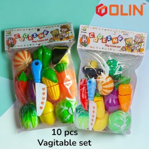 10 pcs Play Food Toys Cutting Fruit Vegetable-Cutter Set