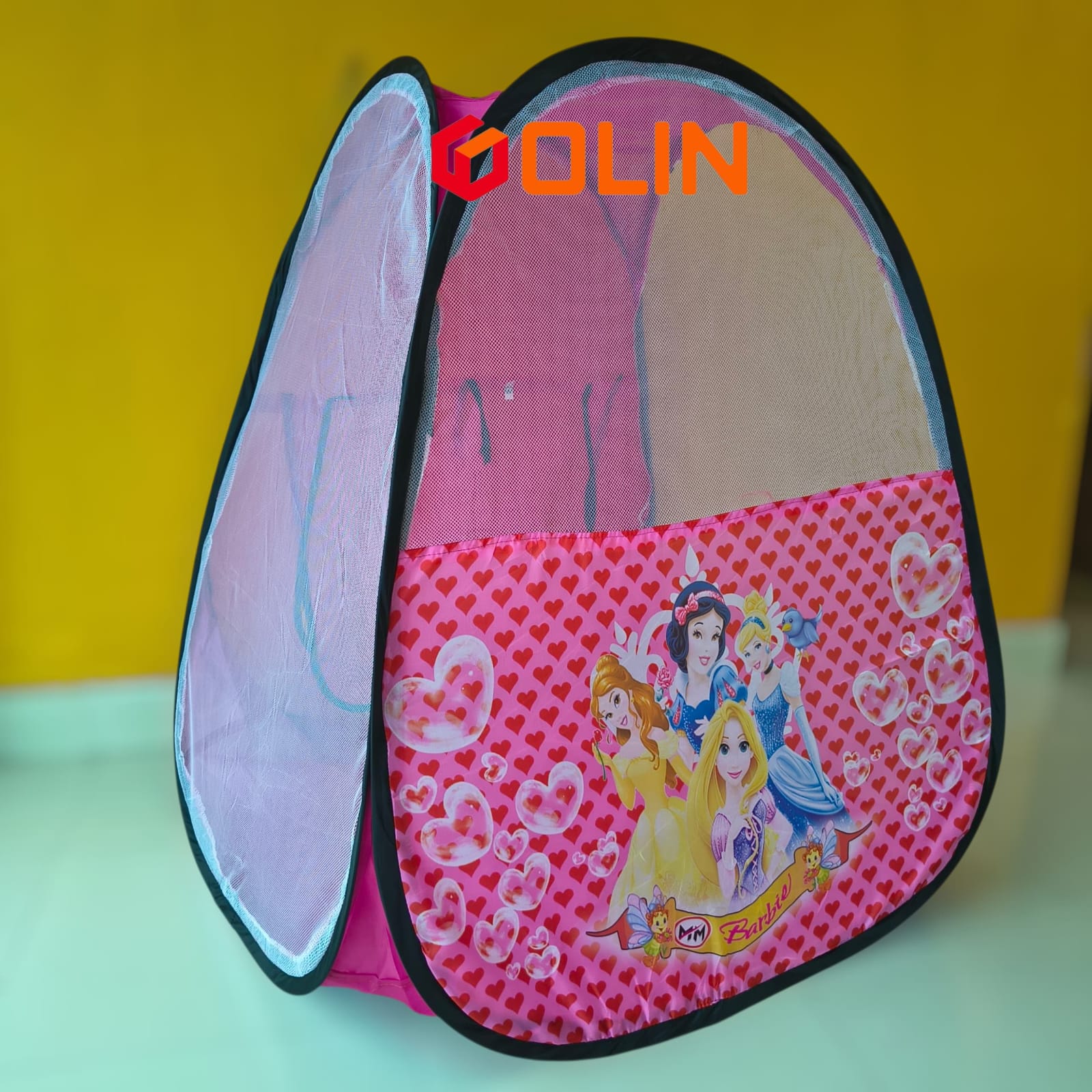 Tent House Foldable Kids Indoor/outdoor Pop Up Play Toy with 100 Colored Plastic Balls - Image 7