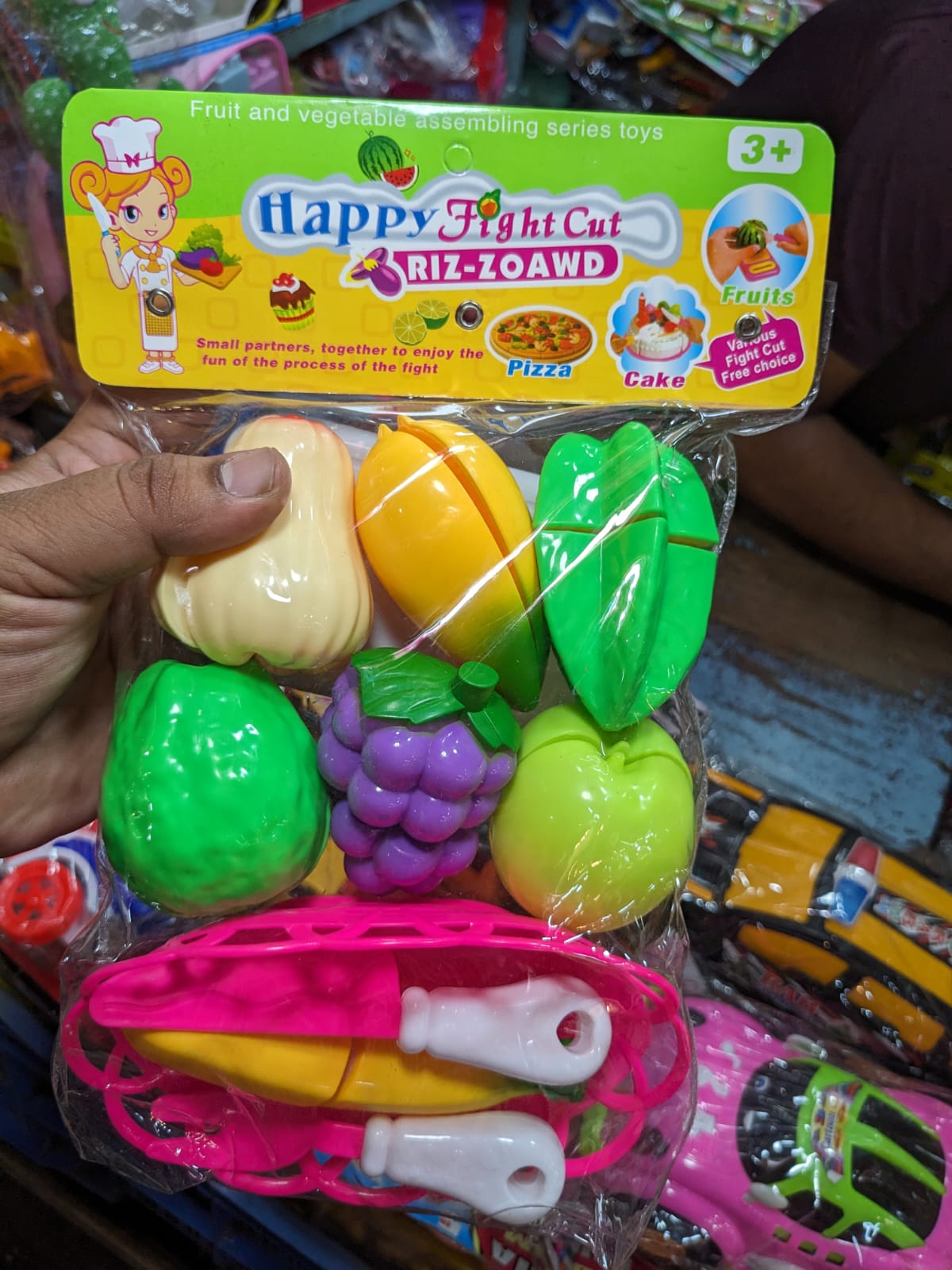 7 pcs Play Food Toys Cutting Fruit Vegetable-Cutter Set Med in bangladesh